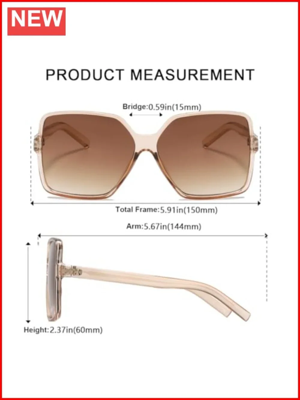 Oversized Square Sunglasses Women's Chic UV Protection Fashion Shades